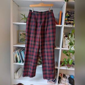 Vintage 90's Handmade Plaid Lined Pants Women's Size 10 Medium Rachel Green